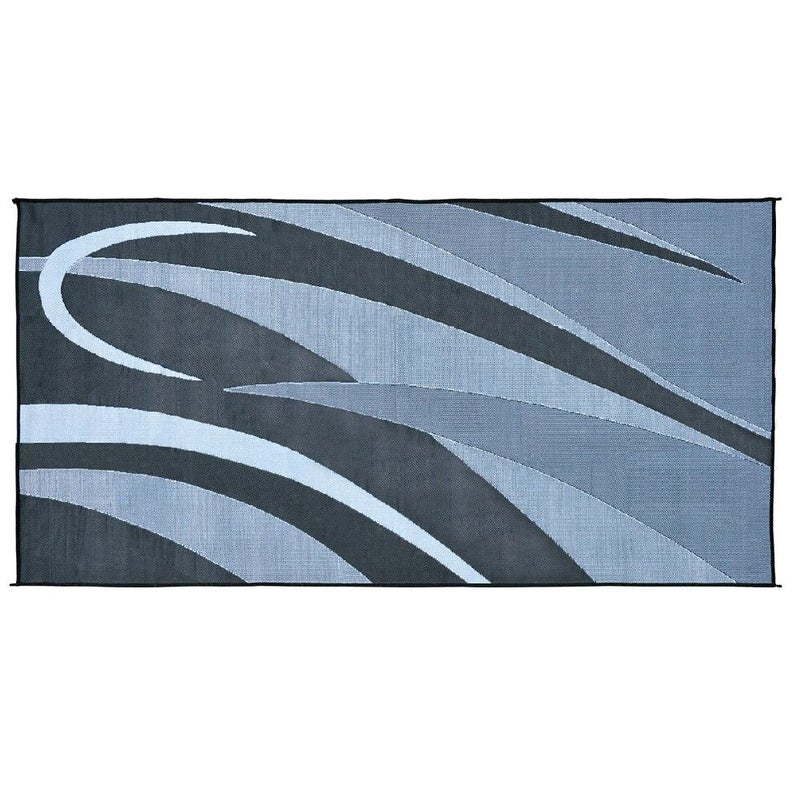 Stylish Camping GB1 8-Feet x 16-Feet RV Reversible Graphic Patio Mat, Black/Silver - Image 4
